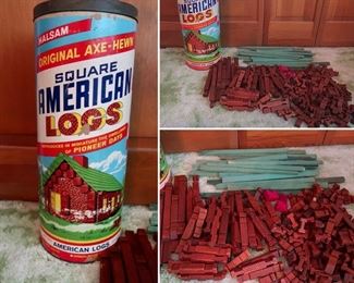 #40 - American Logs Canister & Log Pieces - Everything in Photos - $25.00