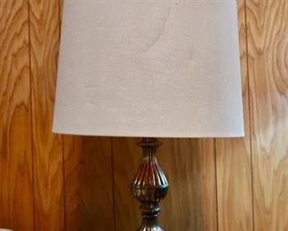 #27 - Vintage Table Lamp with Amber/Gold Globe - $45.00 (shade as slight damage-see photo)