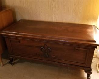 Cedar Chest with fleur-de-lis emblem