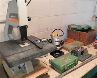 Black & Decker band saw. Black & Decker router.