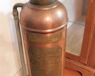 Vintage brass fire extinguisher