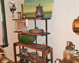 Fabulous antique baker's cabinet that rotates into a table.  