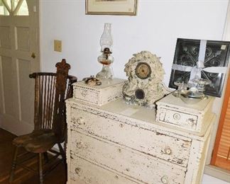 Antique painted chest with hankie drawers