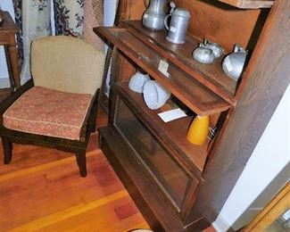 Very nice 3-stack oak barrister bookcase with base. The 3-stack is now a 4-stack. Another section was found!