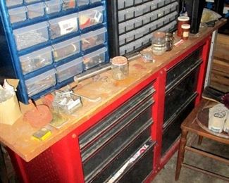Tool crib &  parts drawers   100 s of misc  small parts