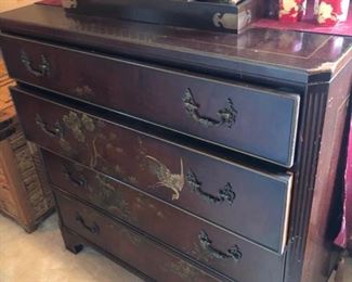 Pair of antique painted dressers 