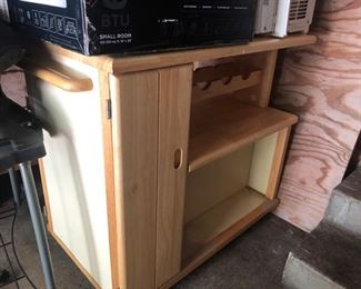 Wood kitchen bar cart
