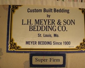 Bedroom #2:  The full size mattress set is custom made by L. H. Meyer & Son.