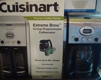 Kitchen:  Another appliance:  CUISINART 12-cup coffeemaker in the retro style. Its original box is also shown.