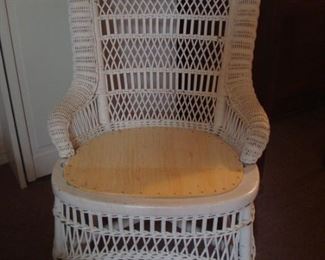 Lower Level:  A vintage wicker rocker has a wooden seat so you have to add the cushion.
