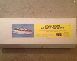 SMALLS Area:  A never built NEW STERLING Chris Craft 42 Foot Corvette boat model, Kit B15M.  Length is 48."