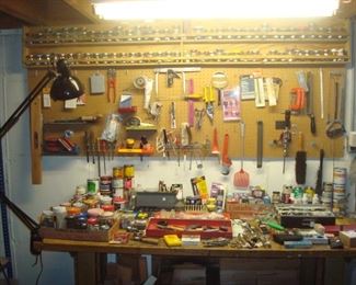 Lower Level-Tool Room:  More hand tools and hardware--all priced! 