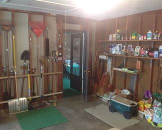 Garage:  Yard tools and chemicals for the serious gardener.  