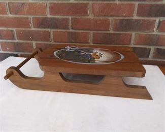 Hand- Painted Wooden Sled