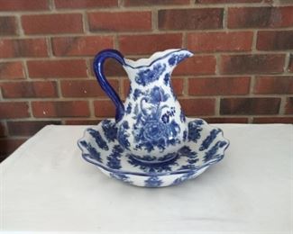 Flo- Blue Pitcher and Bowl