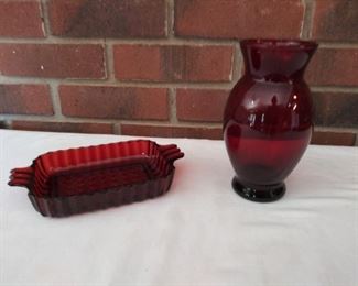 OLD Ruby Glass Lot