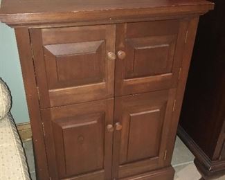 Small Antique Wood Side Cabinet