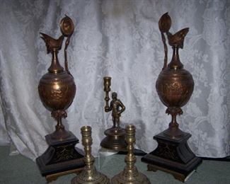 large 19th french bronzes and candlesticks  
