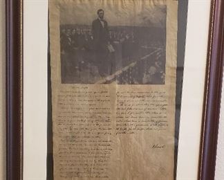 Gettysburg Address framed