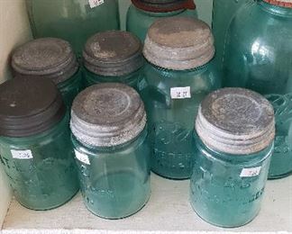 Vintage canning jars w/zinc lids