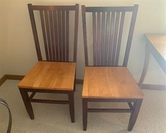 2 wood chairs $18 ea