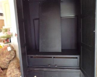 inside of armoire, Put baskets in and use for linen storage