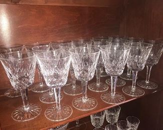Cabinet full of Waterford Stemware