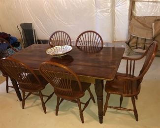 FARM TABLE AND CHAIRS