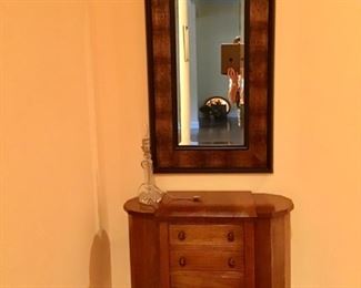 Oval 3 Drawer Sewing Chest and Nice Wall Mirror