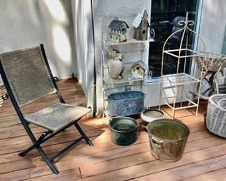 Folding All-Weather Wicker Chair, and other miscellaneous items