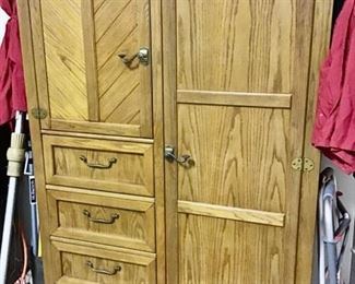 Oak Armoire in Good Condition Price is $200.00