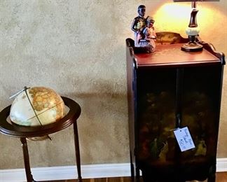 Vintage Music Cabinet and a World Globe