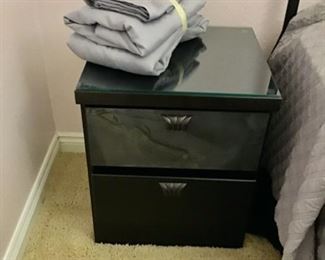 1 of 2 Black/Gray Night Stand