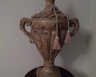 European Urn with tassel, wood stand