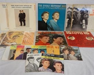 1019 1019	LOT OF NINE THE EVERLY BROTHERS ALBUMS & 11 45S, TEN OF THE 45S HAVE PICTURE SLEVES. THE ALBUMS ARE; 15 EVERLY HITS, SONGS OUR DADDY TAUGHT US, THE EVERLY BROTHERS BEST, THE EVERLY BROTHERS *THEY'RE OFF & ROLLING* SAYS ARCHIE (TWO COPIES) THE GOLDEN HITS OF THE EVERLY BROTHERS (TWO COPIES ONE IS STEREO ONE IS MONO) THE FABULOUS STYLE OF THE EVERLY BROTHERS (TWO COPIES ONE IS STEREO ON IS MONO) 
