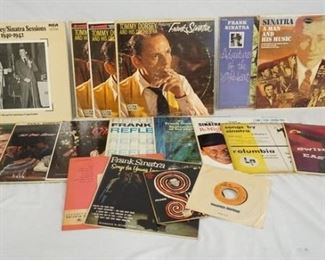 1027 1027	LOT OF FRANK SINATRA 14 FRANK SINATRA ALBUMS A SIX RECORD BOX SET INCLUDING A BOOK PLUS 1 45 & EP. ALBUMS ARE; SWING EASY (10 IN LP) SONGS BY SINATRA (10 IN LP) SONGS FOR YOUNG LOVERS (10 IN LP) THE VOICE OF FRANK SINATRA (10 IN LP) TOMMY DORSEY & HIS ORCHESTRA FEATURING FRANK SINATRA (THREE COPIES TWO ARE STEREO) SINATRA & HIS MUSIC (DOUBLE LP) ADVENTURES OF THE HEART FRANK SINATRA & COUNT BASIE & HIS ORCHESTRA, SEPTEMBER OF MY YEARS, REFLECTIONS, A JOLLY CHRISTMAS FROM FRANK SINATRA, NO ONE CARES& THE VOICE
