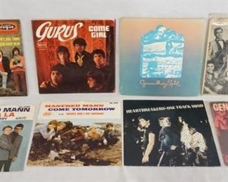 1032 1032	LOT OF EIGHT 45S/EPS WITH PICTURE SLEEVES; THEM, GROUNDHOGS SPLIT, THE VOXPOPPERS, GENE VINCENT, GURUS MANFRED MANN & HEARTBREAKERS 
