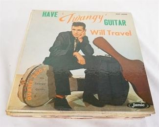1055 1055	LOT OF 19 DUANE EDDY ALBUMS; 1,000,000.00 WORTH OF TWANG VOL. 1(TWO COPIES ONE IS STEREO) & VOL. 2, GIRLS! GIRLS! GIRLS! DUANE EDDY PLAYS SONGS OF OUR HERITAGE (HAS ATTACHED POSTER) THE *TWANGS* THE *THANG* (FOUR COPIES ONE IS STEREO) HAVE *TWANGY* GUITAR WILL TRAVEL ( REISSUE-TWO COPIES ONE IS STEREO) HAVE *TWANGY* GUITAR WILL TRAVEL (1958- FIVE COPIES ONE IS STEREO) ESPECIALLY FOR YOU.... (THREE COPIES ONE IS STEREO)  
