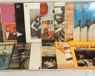 1081 LOT OF 17 R & B ALBUMS; MURRAY THE K, THE BIRDS & THE BEES JEWEL AKENS, THE MAGIC OF THE SPELLBINDERS, LOU RAWLS LES MCCANN LTD. & BLACK & BLUE. THE WILD & FRANTIC LITTLE RICHARD, LOUIS JORDAN AND HIS TIMPANY FIVE (DOUBLE LP) RUFUSIZED RUFUS FEATURING CHAKA KHAN, RAGS TO RUFUS, & SELF TITLED, ARETHA WITH THE RAY BRYANT COMBO, WE ARE THE IMPERIALS FEATURING LITTLE ANTHONY (TWO COPIES BOTH ARE SEALED W/ SOME TEARS IN CELLOPHANE) JAMES BROWN SEX MACHINE (DOUBLE LP) LENNY WELCH SINCE I FELL FOR YOU, THE FANTASTIC FIVE KEYS & ROBERTA FLACK CHAPTER TWO 
