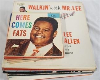 1086 LOT OF 22 NEW ORLEANS/RELATED ALBUMS & 45S/EPS THE ALBUMS ARE; FATS DOMINO- ROCK & ROLLIN' … A LOT OF DOMINOS, FATS ON FIRE, FATS DOMINO '65, GET AWAY WITH FATS DOMINO, FAT IS BACK, SLEEPING ON THE JOB, FATS (DOUBLE LP HAS ATTACHED BOOKLET) HERE COMES FATS DOMINO, JIMMY CLANTON JUST A DREAM, PROFESSOR LONGHAIR, LAND OF 1000 DANCES KRIS KENNER, HUEY *PIANO SMITH'S, HUEY PIANO SMITH & HIS CLOWNS THE IMPERIAL SIDES 1960-61, DR JOHN IN THE RIGHT PLACE, THE NEW ORLEANS VOCAL GROUPS LOST DREAMS, WALKIN' W/ MR. LEE (TWO COPIES) THE DIXIE CUPS RIDING HIGH, THE DIXIE CUPS CHAPEL OF LOVE (TWO COPIES) & MARDI GRAS IN NEW ORLEANS PROFESSOR LONGHAIR 
