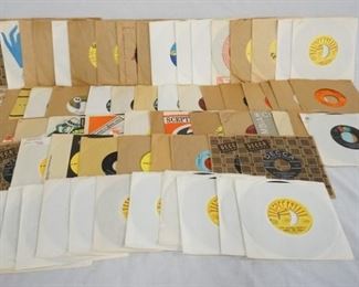 1124 LOT OF 67 45S INCLUDING; JERRY LEE LEWIS (MOSTLY DUPLICATES) THE MARVELETTES, THE CHIFFONS, THE ASSOCIATION, THE LOVIN' SPOONFUL, THE YARDBIRDS, RONNIE HAWKINS (PROMO COPY) SLY & THE FAMILY STONE, THE VENTURS, THEM, CANNONBALL ADDERLY, THE COMMANDERS, BILL HALEY, THE CRESTS, SOMETHIN' SMITH & THE REDHEADS, HOLLYWOOD FLAMES, BOBBY HELMS, CALRENCE CARTER, SIMON & GARFUNKEL, JOHNNIE RAY, B.J. THOMAS & THE TRIUMPHS, SIR DOUGLAS QUINTET, CHARLEY RYAN, RANDY & THE RAINBOWS, JIMMIE RODGERS, THE JAGUARS, BOB B. SOXX, YOUNG JESSIE, THE CRYSTALS, TEH DIAMONDS, ROY ORBINSON, MITCH RYDER & TEH DETROIT WHEELS, CONWAY TWITTY, ERNIE K-DOE, ROCHELL & THE CANDLES, TEH GENTRYS, FREDDY CANNON, BOB LIND, THE CREW CUTS, BRIAN HYLAND, TEH RIVINGTONS, BRENDA LEE, & CHER 
