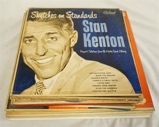 1126 LOT OF 22 STAN KENTON ALBUMS. 11 OF WHICH ARE 10 IN LPS; SKETCHES ON STANDARDS, PORTRAITS ON STANDARDS, NEW CONCEPTS, MILESTONES, ENCORE, A PRESENTATION OF PROGESSIVE JAZZ, ARTISTRY IN RHYTHM, CITY OF GLASS, STAN KENTON PRESENTS: , KENTON SHOWCASE-THE MUSIC OF BILL HOLMAN, KENTON SHOWCASE-THE MUSIC OF BILL RUSSO. THE 12 IN LPS ARE; SALUTE TO STAN KENTON, MILESTONES, INNOVATIONS OF MODERN MUSIC, ARTISTRY RHYTHM, ENCORE, NEW CONCEPTS, PROGGESSIVE JAZZ, STAN KENTON & THE FOUR FRESHMEN (DOUBLE LP) LUSH INTERLUDE, KENTON WITH VOICES, & KENTON IN HI-FI
