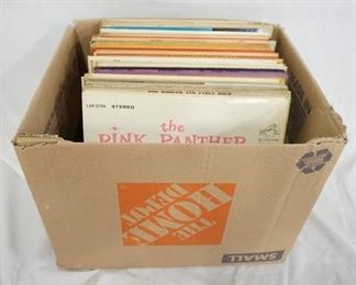 1132 LOT OF 50 MOVIE/TV SOUNDTRACKS & SHOWTUNES ETC. INCLUDING, GUYS & DOLLS, THE PINK PANTHER, THE SOUND OF MUSIC, WEST SIDE STORY, GYPSY GOD SPELL, BEN HUR, MUSIC MAN, APHRODISIA AND MANY MORE!
