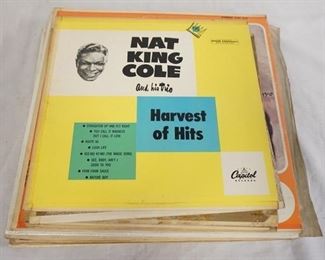 1148 LOT OF 16 NAT KING COLE ALBUMS; HARVEST OF HITS (10 IN LP) PENTHOUSE SERENADE (10 IN LP) NAT KING COLE TRIO VOLUMES. 1,3 & 4 (10 IN LPS) WELCOME TO THE CLUB, THE UNFORGETABLE NAT COLE SINGS THE GREAT SONGS! THANK YOU PRETTY BABY, JUST ONE OF THOSE THINGS, THE VINTAGE YEARS, NAT KING COLE & LESTER YOUNG, IN THE BEGINNING, GOLDEN HITS! VOCAL CLASSICS, UNFORGETTABLE SONGS BY NAT KING COLE, & NAT KING COLE SINGS FOR TWO IN LOVE 
