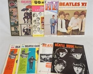 1156 LOT OF NINE VINTAGE BEATLES SONG BOOKS W/ SHEET MUSIC FROM THEIR ALBUMS INCLUDING BEATLES IV, HELP! BEATLES '65, COMPILIATIONS OF THEIR MUSIC ETC. 
