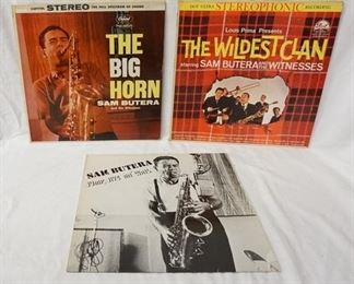 1077	LOT OF THREE SAM BUTERA ALBUMS; JUMP JIVE AN' WAIL, LOUIS PRIMA PRESENTS- THE WILDEST CLAN STARRING SAM BUTERA AND THE WITNESS & THE BIG HORN
