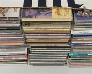 1182	LOT OF CDS INCLUDING MANY POPULAR BANDS/ARTISTS INCLUDING; ELVIS PRESLEY, SAM COOKE, FRANK SINATRA, BURL IVES, COMPILATIONS, LINK WRAY, ANDY WILLIAMS, THE TOKENS, THE FLEETWOODS, THE CAPITOLS, WANDA JACKSON, BO DIDDLEY & MANY MORE!
