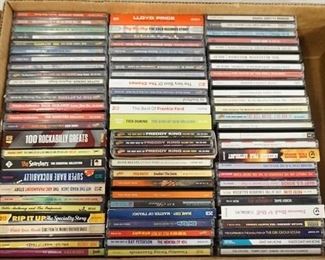 1198	LOT OF CDS MOSTLY POP/ROCK/ROCKABILLY ETC. INCLUDING; FATS DOMINO, THE PLATTERS, 100 ROCKABILLY GREATS, THE SEARCHERS, THE CHAMPS, THE BELL NOTES,S GARY U.S. BONDS & MANY MORE! 
