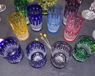 Faberge Crystal Glassware, Faberge Seafood Picks