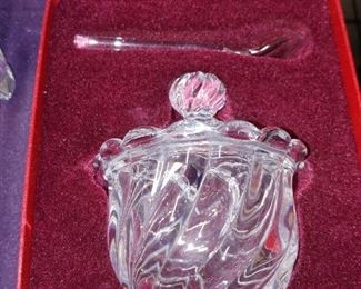 Baccarat Jelly Jar with spoon in Box